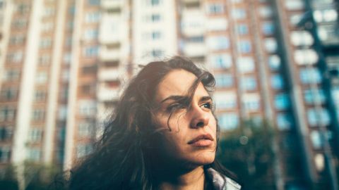 Portrait of a sad teenage girl