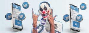 un clown flippant sur Twitter