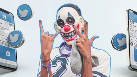 un clown flippant sur Twitter