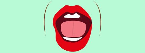 Les mots de 2022 illustration d'une bouche rouge