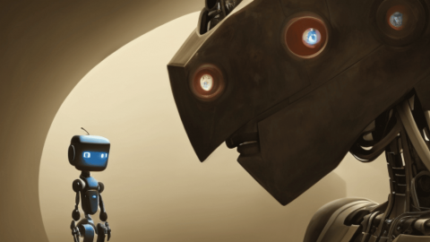 deux robots qui se regardent