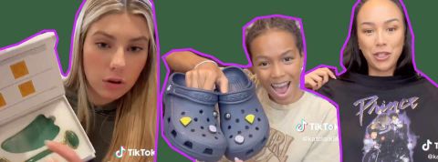 Pas de répit pour la consommation Deux jeunes filles qui montrent des chaussures