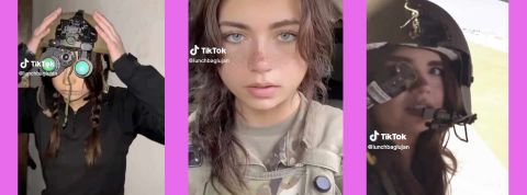 Egirls et armée américiane Jeune femme ranger (captures TikTok)