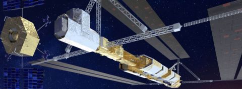 Et si on déplaçait les data centers dans l'espace pour diminuer la consommation d'énergie et la pollution ? Visuel d'un futur centre de données spatial