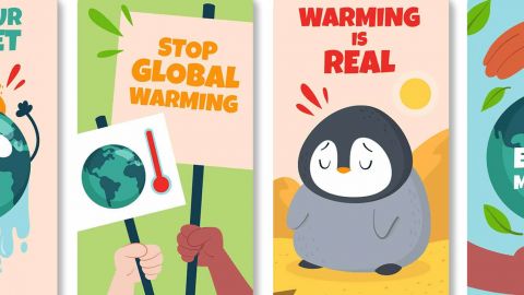 4 petites pancartes save the planet