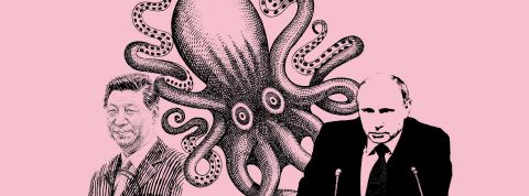 octopuss (1) Une pieuvre Xi Jinping et Vladimir Poutine