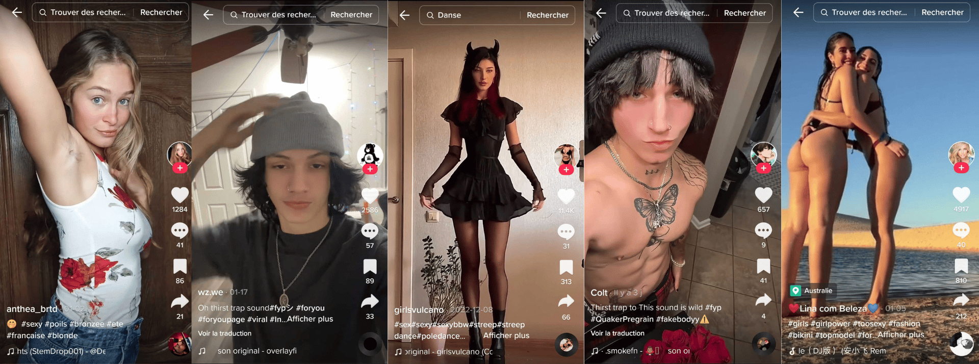 piege - L'ADN des captures d'ecrans de belles personnes qui montre leurs charmes sur TikTok