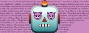 Un emoji robot avec des yeux en emoji diable