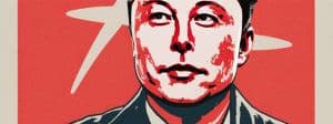 elon musk en poster de propagande
