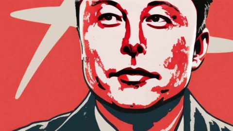 elon musk en poster de propagande