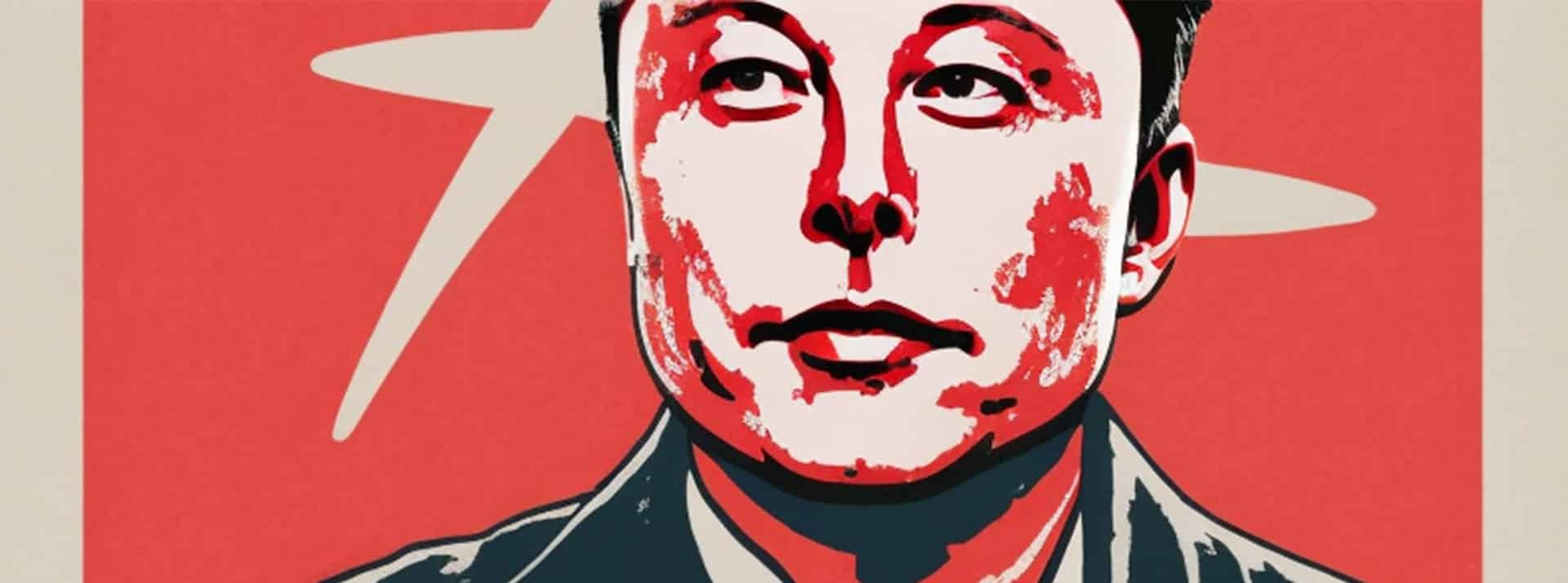 Elon-Musk-poster-propagande - L'ADN elon musk en poster de propagande
