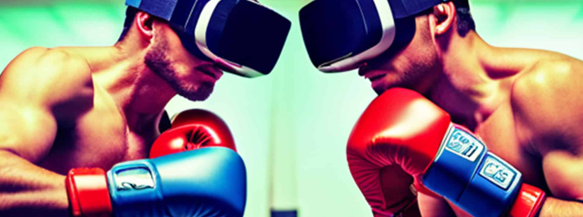 Deyx boxdeurs face à face portant des masques VRVR-Boxing
