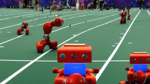 Bots on an athletic field