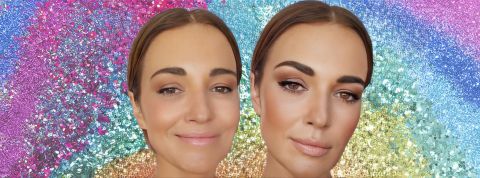 Un filtre glamour sur TikTok fait polémqiue Visage d'une femme avant et après le filtre glamour