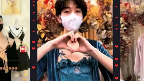 Homme portant de la lingerie