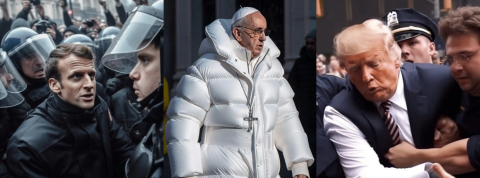 synthographie Macron, Le pape et Trump