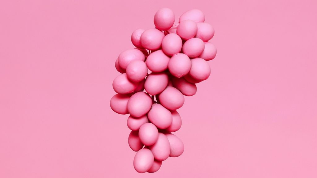 Les secrets de la viticulture régénératrice Raisin rose sur fond rose