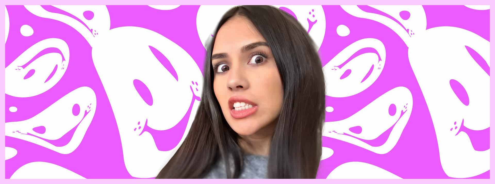 Une jeune femme brune sur fond rise