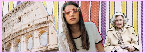 C'est quoi le Europecore ? Une jeune fille sur fond rayé