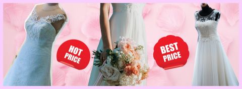 L'ère des robes de mariée à 50 euros Des robes de mariée sur fond rose