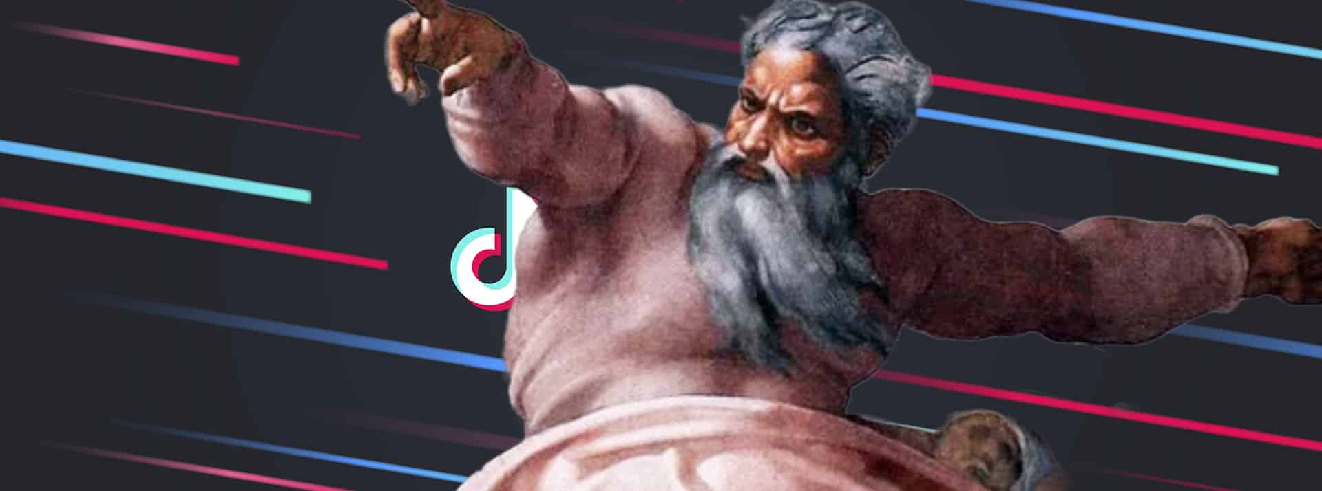 Dieu de Michel Ange sur fond TikTok