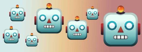 Les contenus cheap produits par IA explosent et les marques les financent à leur insu Emojis robots