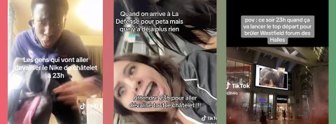 Mort de Nahel : les révoltes organisées et déjà mémifiées sur TikTok et SnapChat Captures d'écran de TikTok sur le pillage de boutiques à Châtelet