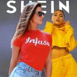 Deux jeunes filles devant le logo Shein