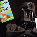 un méchant robots qui crée des livres pour enfants