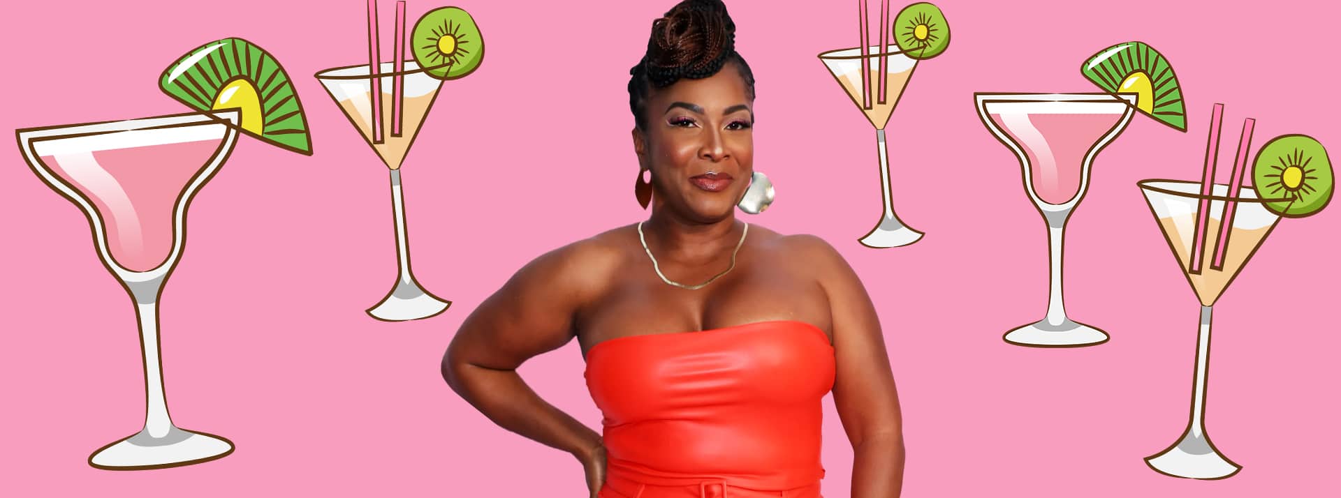 une femme noire au milieu de margaritas