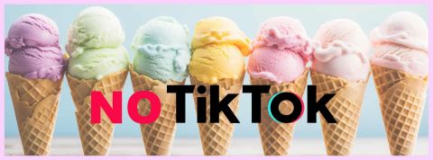 Comment TikTok a forcé un bar à vin-glacier à recruter un videur Des cornets de boules de glace pastel avec l'incritpion - No TikTok -