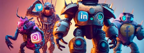 La guerre des réseaux sociaux fait rage Des monstres à l'effigie des réseaux sociaux passent à l'attaque