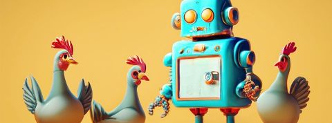 L'IA peut parler le langage des poules Robot et poules