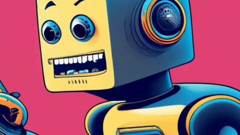 Illustration d'un robot qui écrit