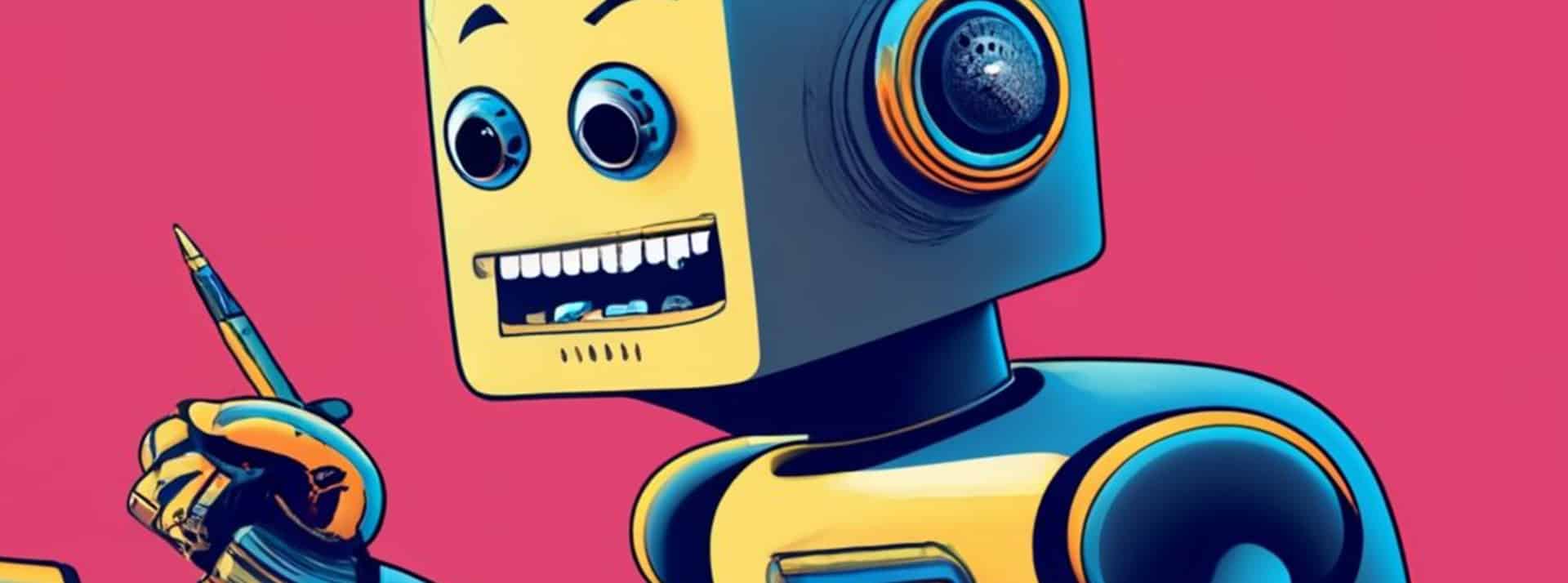 - L'ADN Illustration d'un robot qui écrit