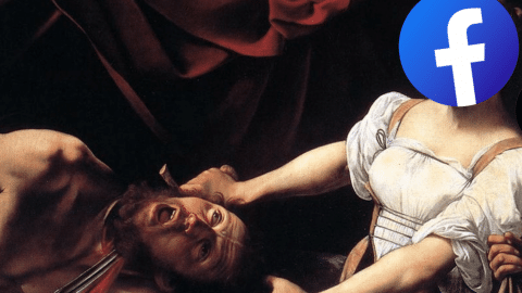 detournement du tableau Judith et Holopherne de Le Caravage