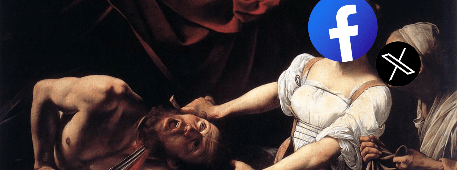 facebook tueur - L'ADN detournement du tableau Judith et Holopherne de Le Caravage