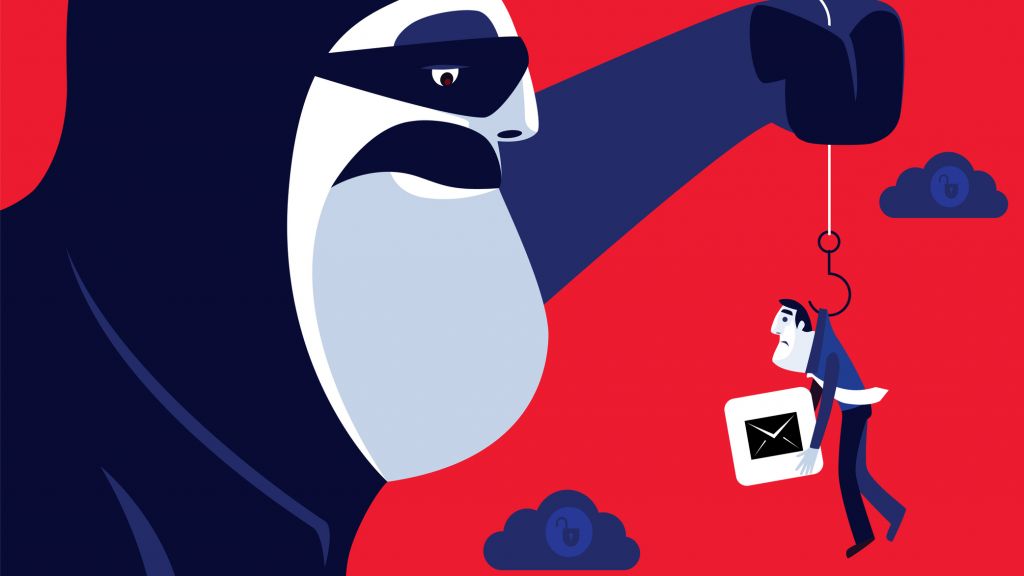 hacker phishing and catching businessman hacker phishing and catching businessman