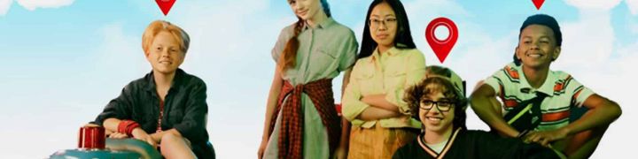 Des ados avec le logo geolocalisation