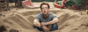 Mark Zuckerberg pleur seul dans un bac à sable vide
