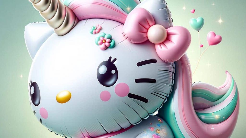 Un ballon licorne inspiré de Hello Kitty