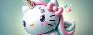 Un ballon licorne inspiré de Hello Kitty