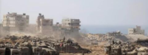 Un double numérique pour prédire le conflit israélo-palestinien, la fausse bonne idée de l’ONU ? Une image de Gaza pixelisée