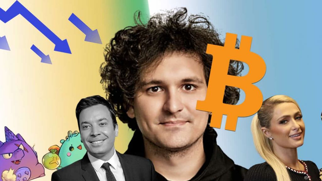 Sam Bankman Fried, Jimmy Fallon, Paris Hilton, des Bored Apes et personnages du jeu Axie Infinity