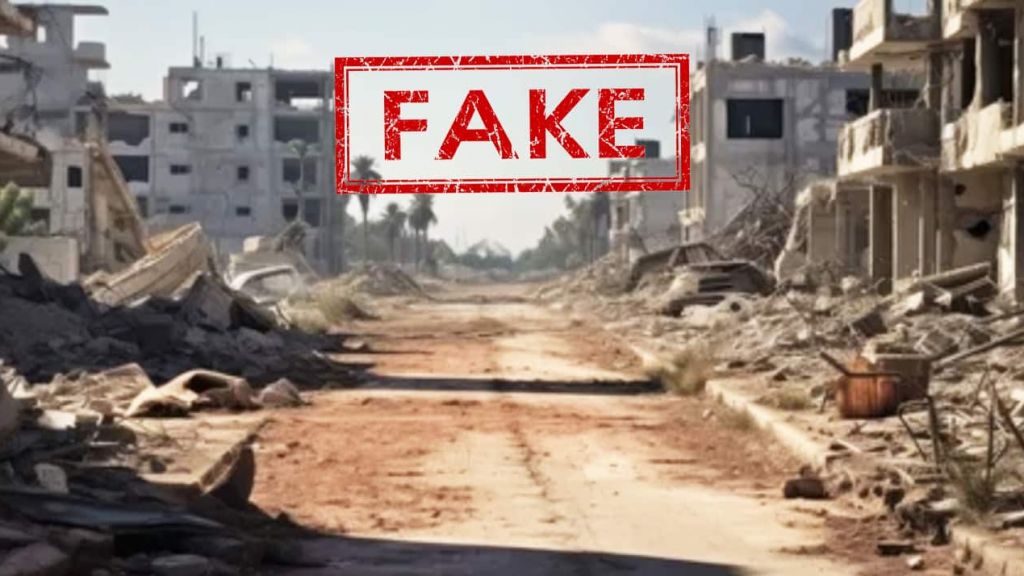 fake-adobe uune fausse image de rue bombardée