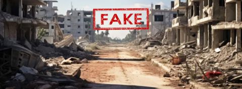 fake-adobe uune fausse image de rue bombardée