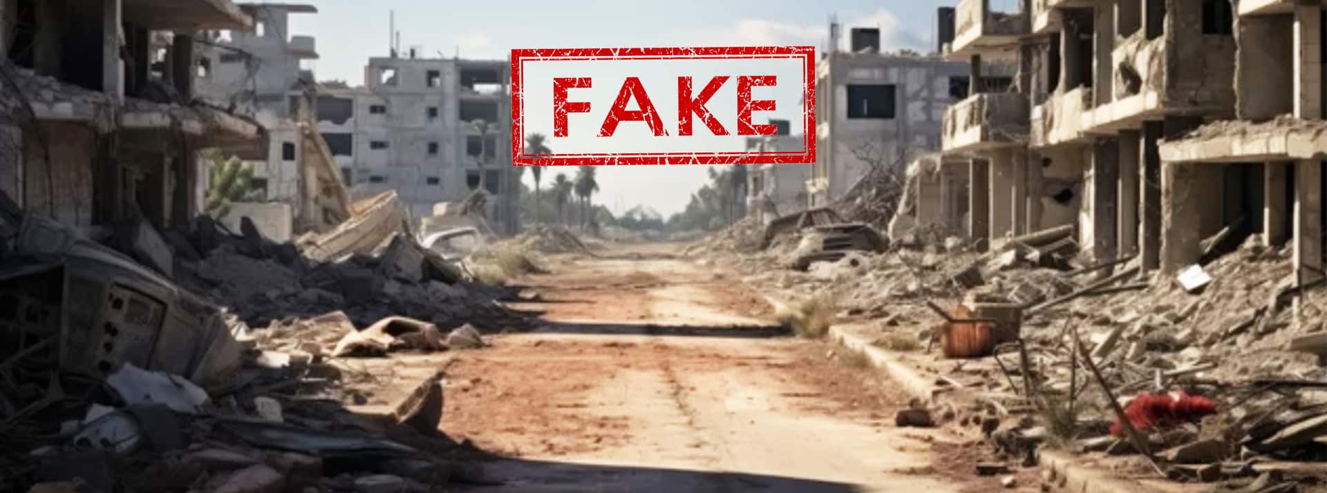 fake-adobe - L'ADN uune fausse image de rue bombardée