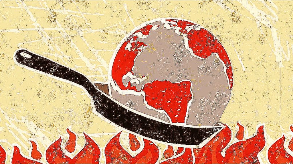 Planète en train de cuir dans une casserole au dessus d'un feu