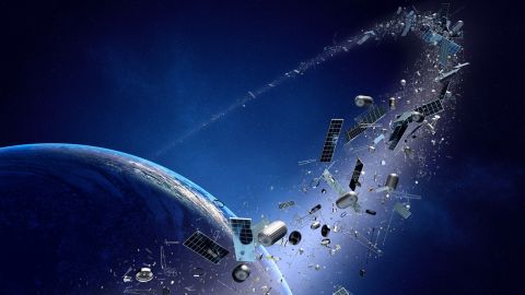Space junk (pollution) orbiting earth