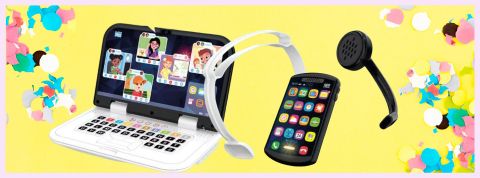 Les réunions Zoom, c'est trop marrant Un ordinateur sur fond jaune